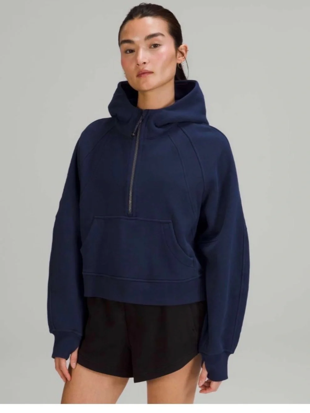 Lululemon Scuba Oversized Half-Zip Hoodie XS Small Night Sea Blue Lounge Cozy